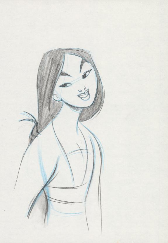 Henn Mark - Crayonné original de design de Mulan pour le des