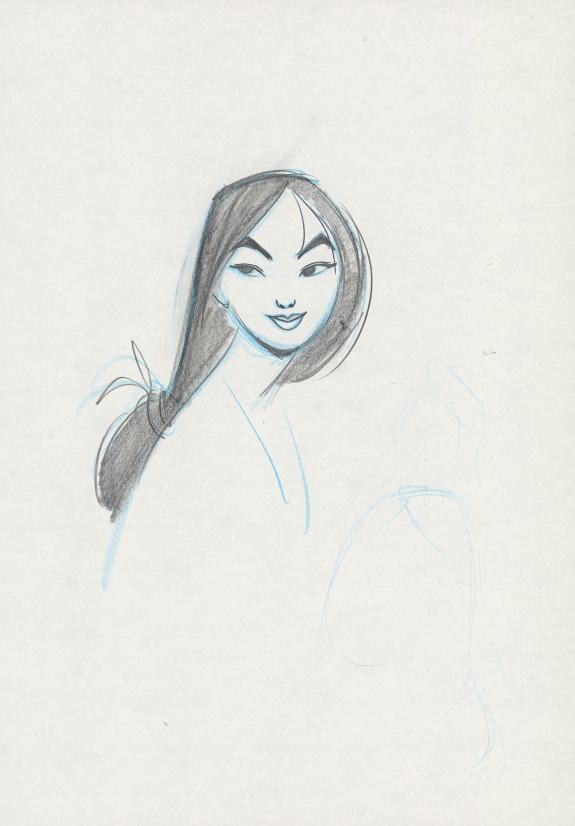 Henn Mark - Crayonné original de design de Mulan pour le des
