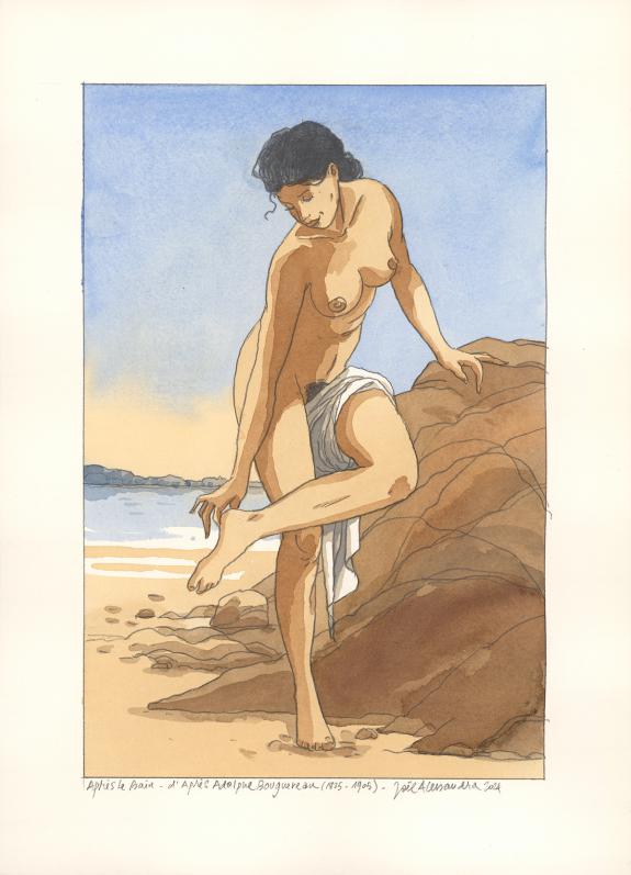 Joel Alessandra - Illustration originale : Après le Bain - d