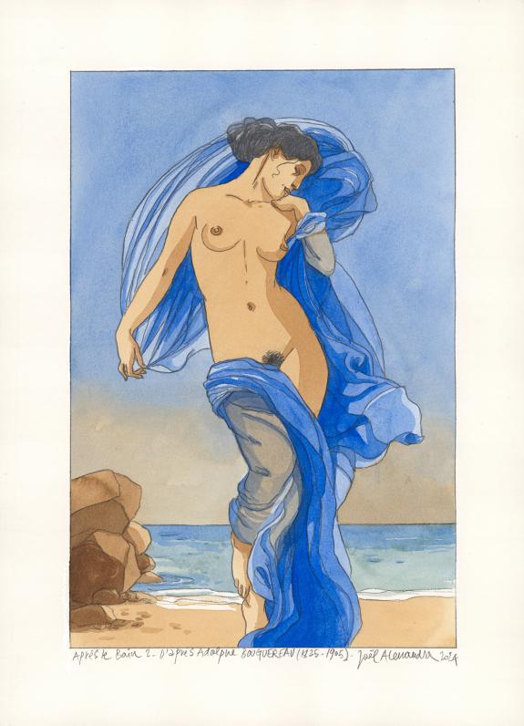 Joel Alessandra - Illustration originale : Après le Bain 2 -