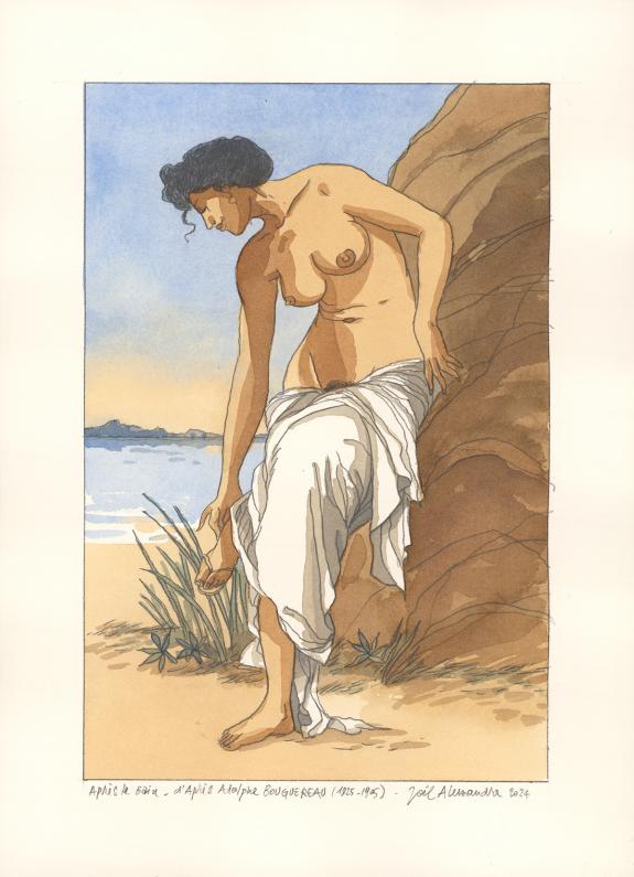 Joel Alessandra - Illustration originale : Après le Bain - d