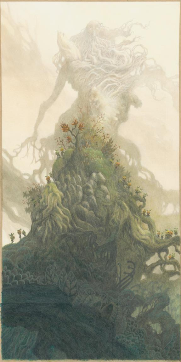 Paul Echegoyen - L'éveil de Basajaun, illustration originale