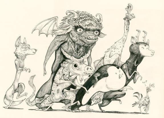 Lionel Richerand - Dans la forêt, Illustration originale, la