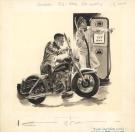 René Follet - Crépuscule, Illustration originale "Pour sauve