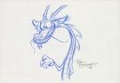 Tom Bancroft  - Crayonné original de design de Mushu pour le