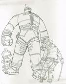 Geof Darrow - Illustration originale, hommage Shaolin Cowboy