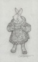 Scott Gustafson - Crayonné originale " The White Rabbit " - 